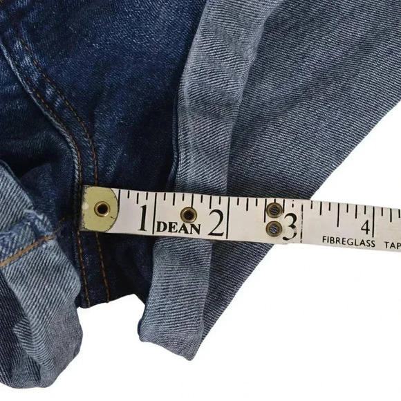 Zara Button Front Denim Jean  Shorts Dark Wash Blue High Rise Size 4 - Picture 11 of 11